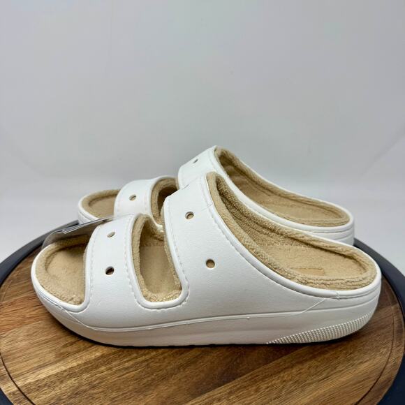 Crocs Classic Cozzzy Sandal White/Shitake Men's 10/ Women's 12 NWT 208963-1MZ - Picture 3 of 8